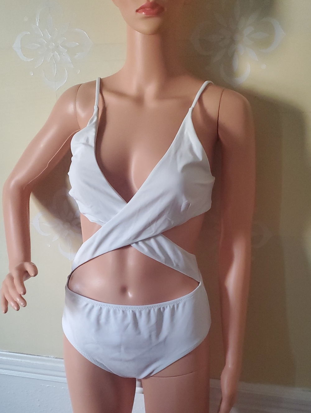 White Crisscross One-Piece Swimsuit